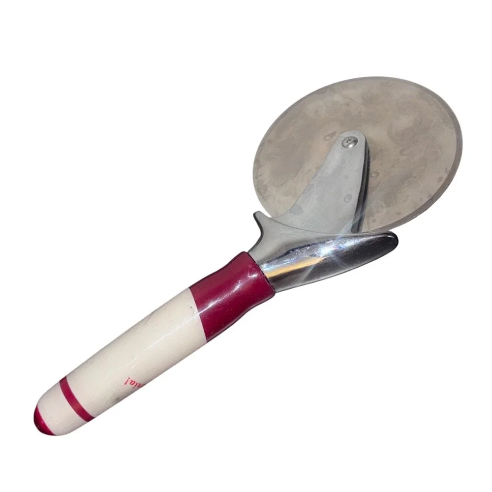 Mama Mia Klein's Pizzeria Pizza Cutter Red Cream‎ Stainless Steel 9 Inch 2018